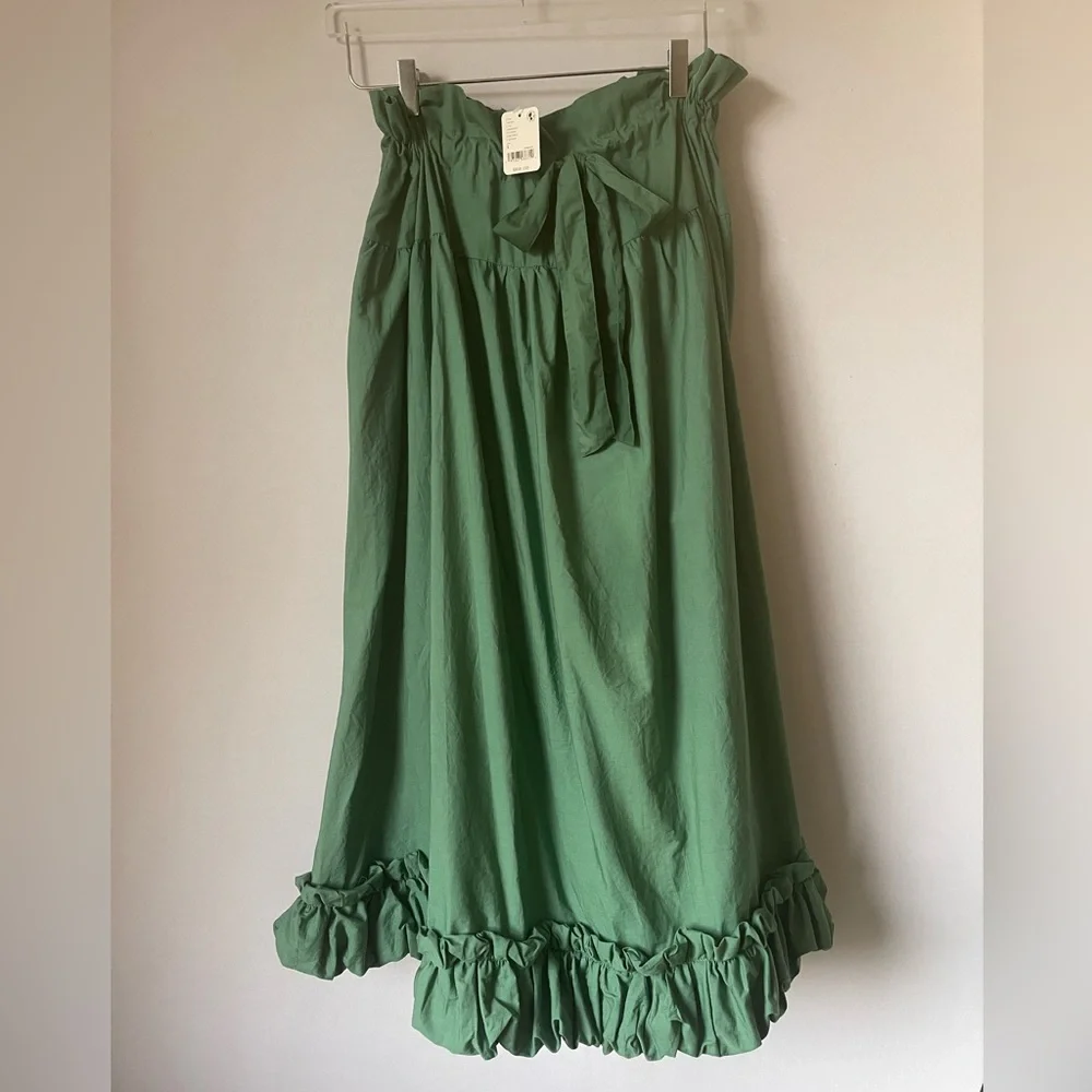 Free People Favorite Part MIDI Skirt Mermaid Green Small Petite